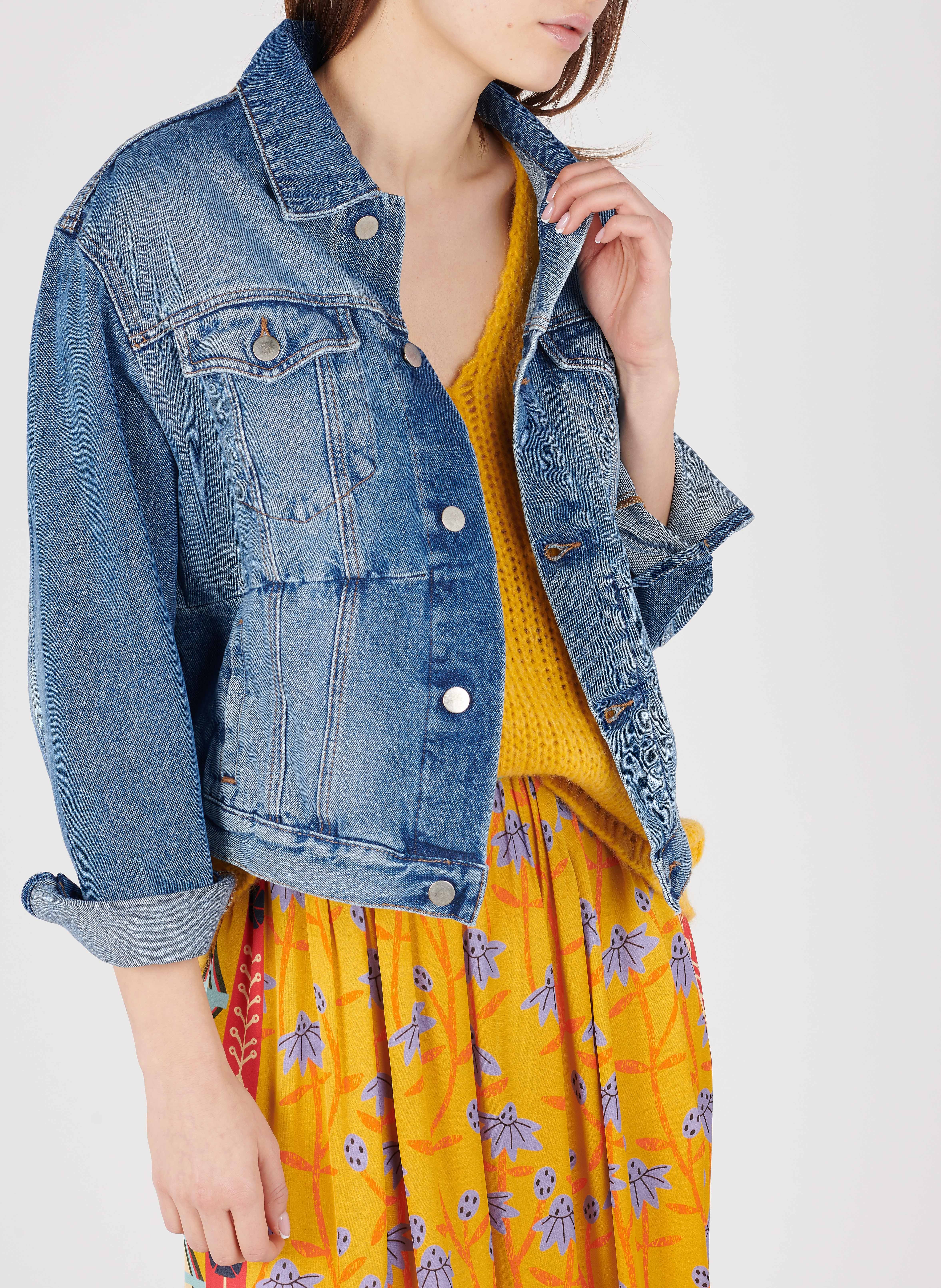 TERENCE - Veste ample col classique en jean | Bleu