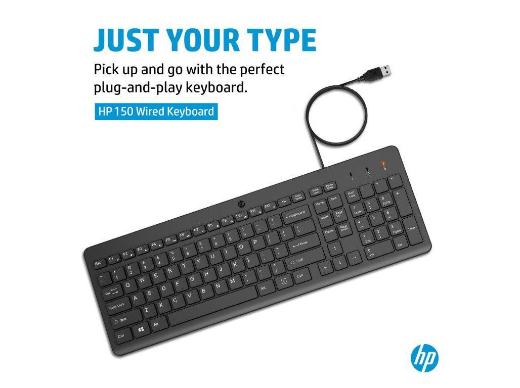TECLADOS COM FIO HP 150 664R5AA#AB9