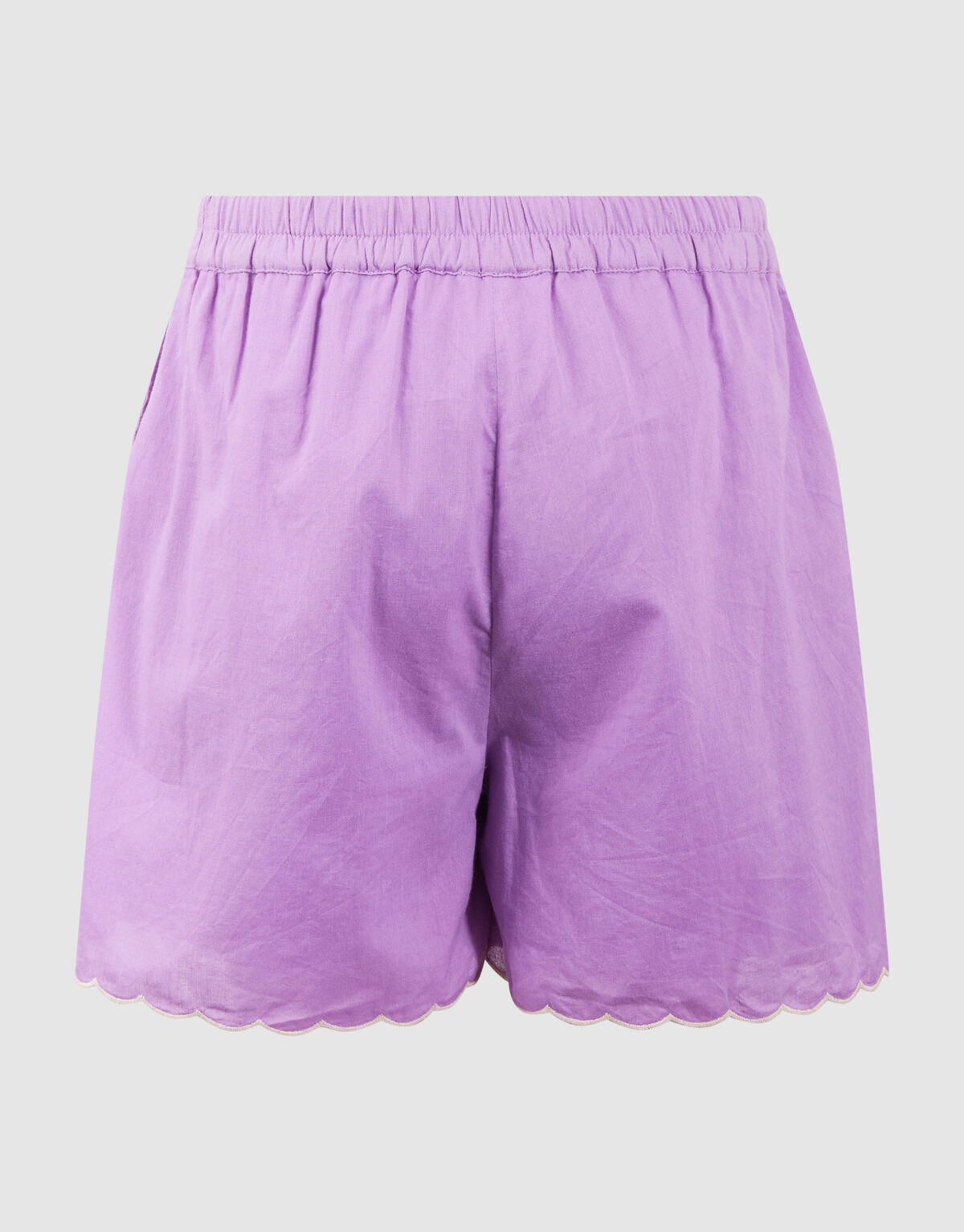 Heart Embroidery Short Paars