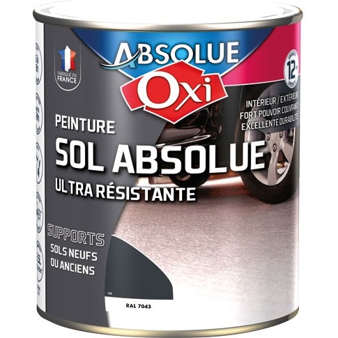 Peinture sol Veloutée 2,5 L Sol Absolue - Gris Carbone