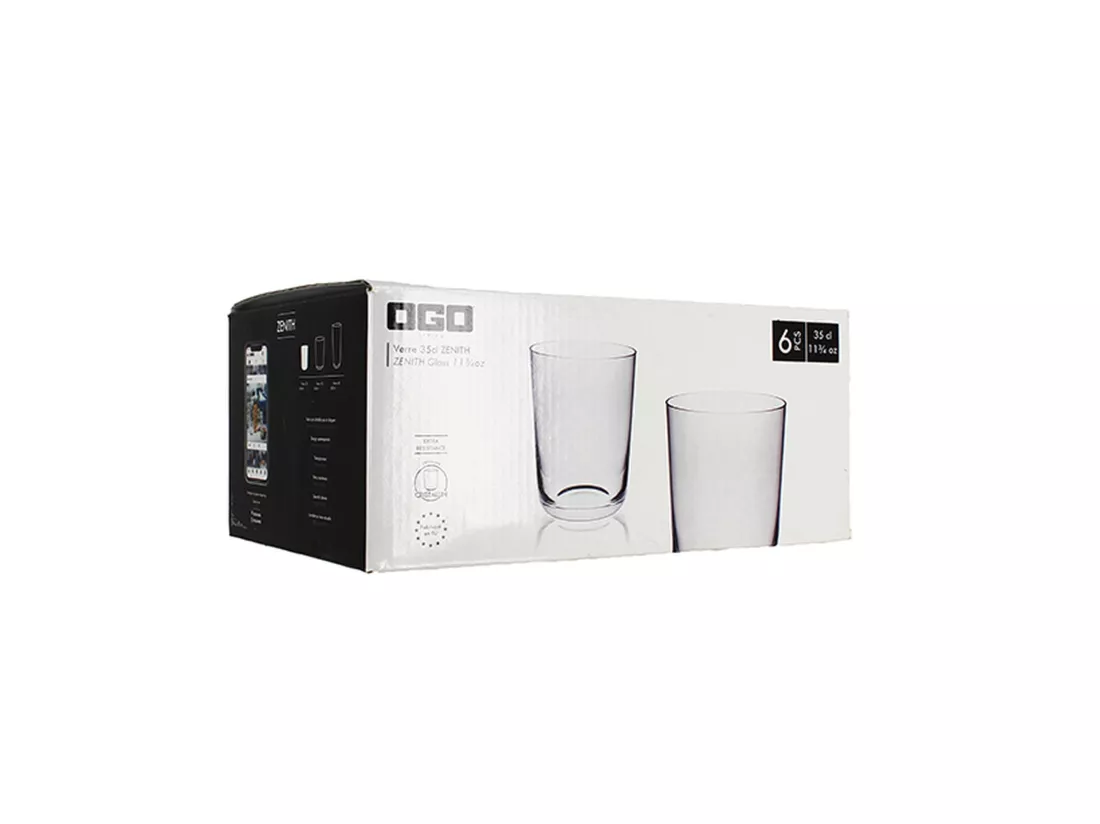 Ogo Living - Boite De 6 Chopes Zenith En Cristallin 35cl Forme Basse