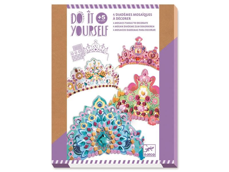 DJECO Bastelset Mosaik Diademe Prinzessin Diadem Bastelset