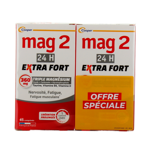 Mag2 24h Extra Fort - Magnésium libération prolongée : stress, fatigue