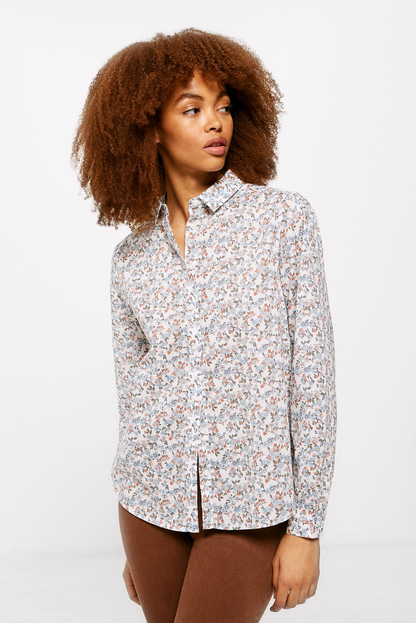 Blusa de algodão estampada