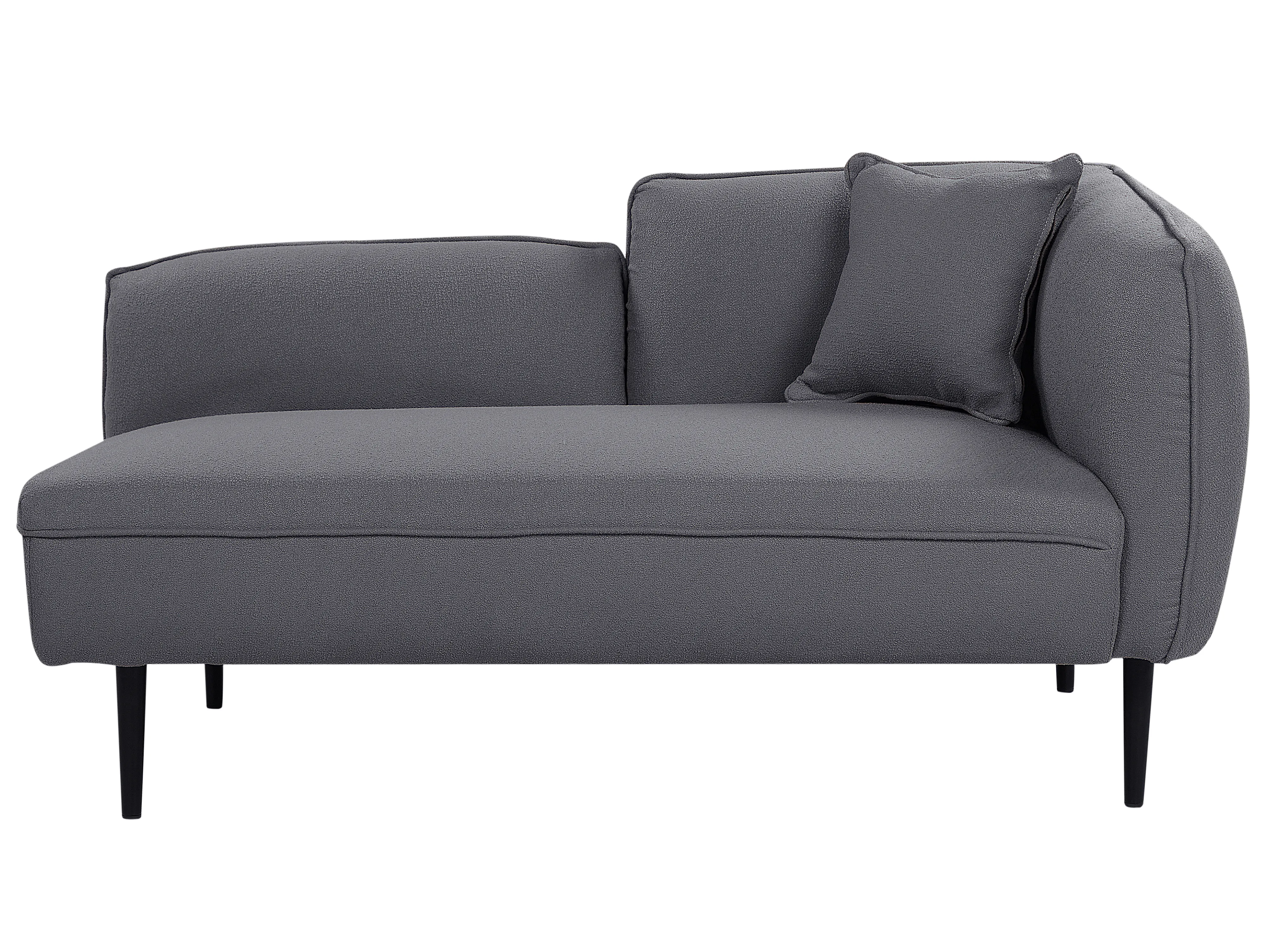 Rechtszijdige chaise longue CHEVANNES Bouclé Donkergrijs