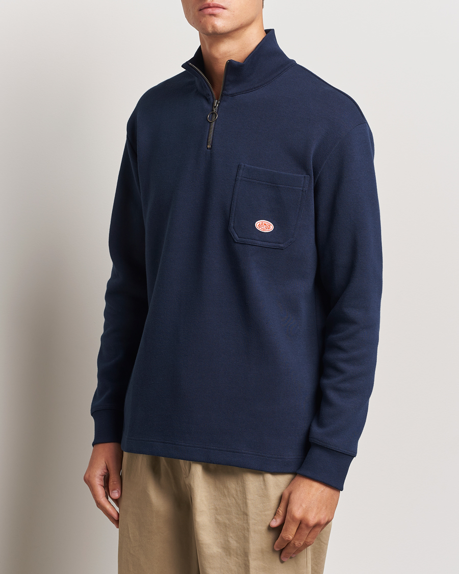 Armor-lux Camionneur Cotton Half Zip Sweater Deep Marine