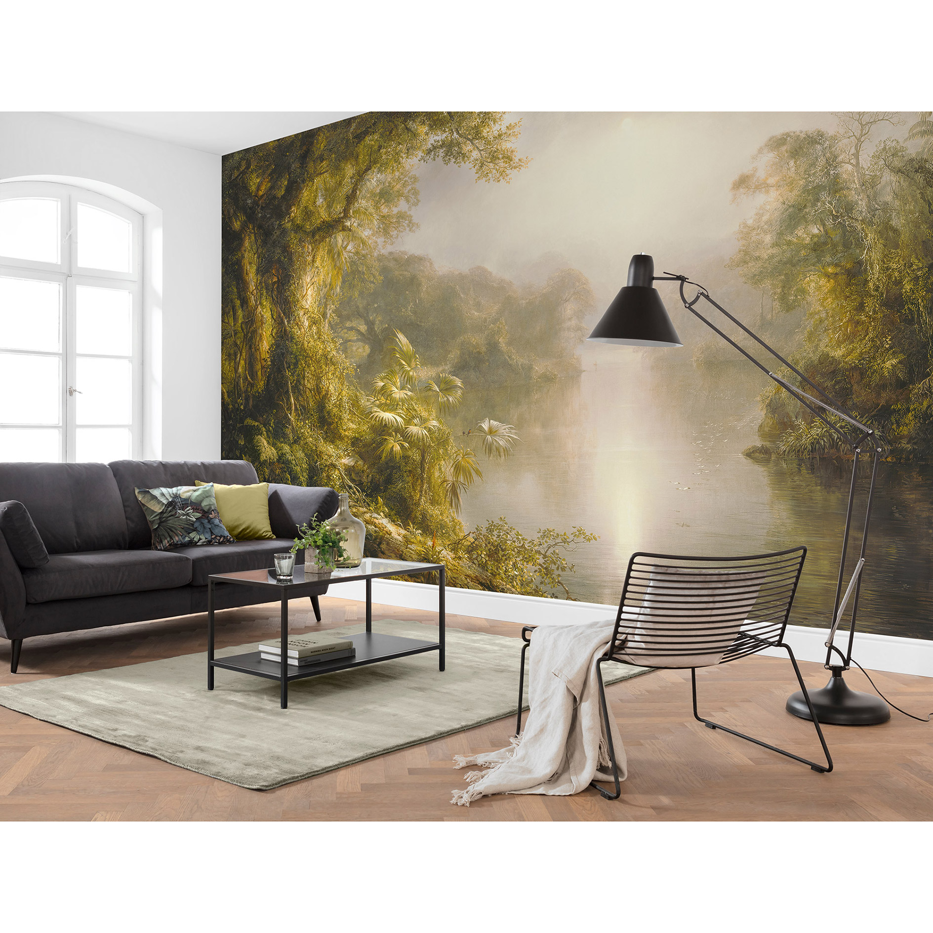 Vlies-Fototapete RIO DE LUZ - grün-gelb-grau - 400x250 cm
