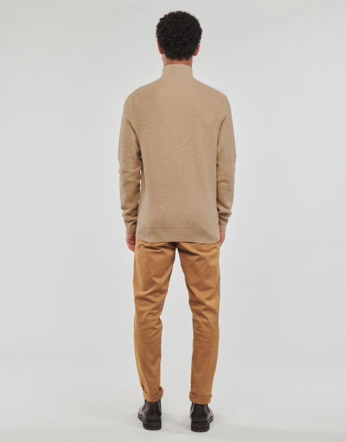 Polo Ralph Lauren - PULL DEMI ZIP EN COTON TEXTURE Camel