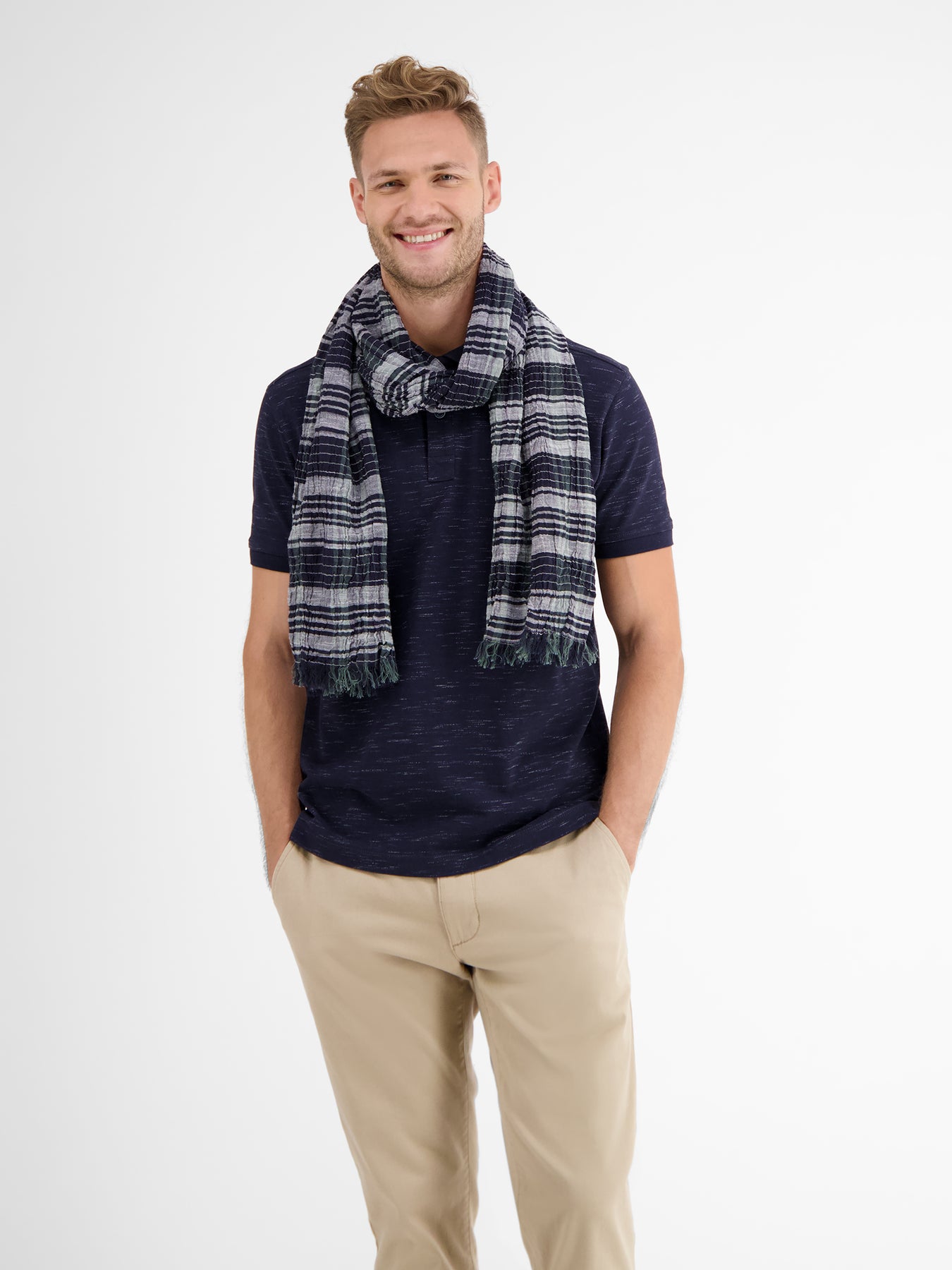 Schal mit Stripe-Check-Muster