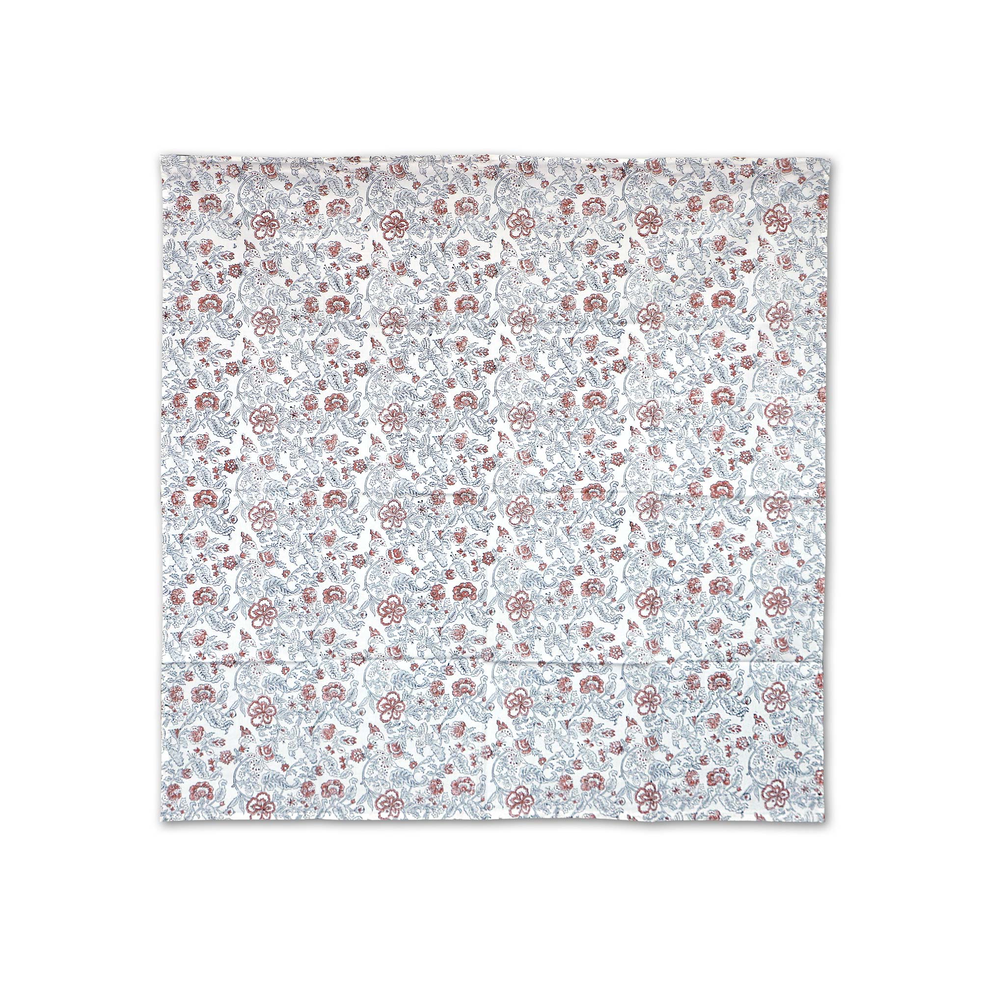 Tischdecke mit Blumenmuster, weiß, schwarz-rot, L 100 cm, B 100 cm von fischer's lagerhaus