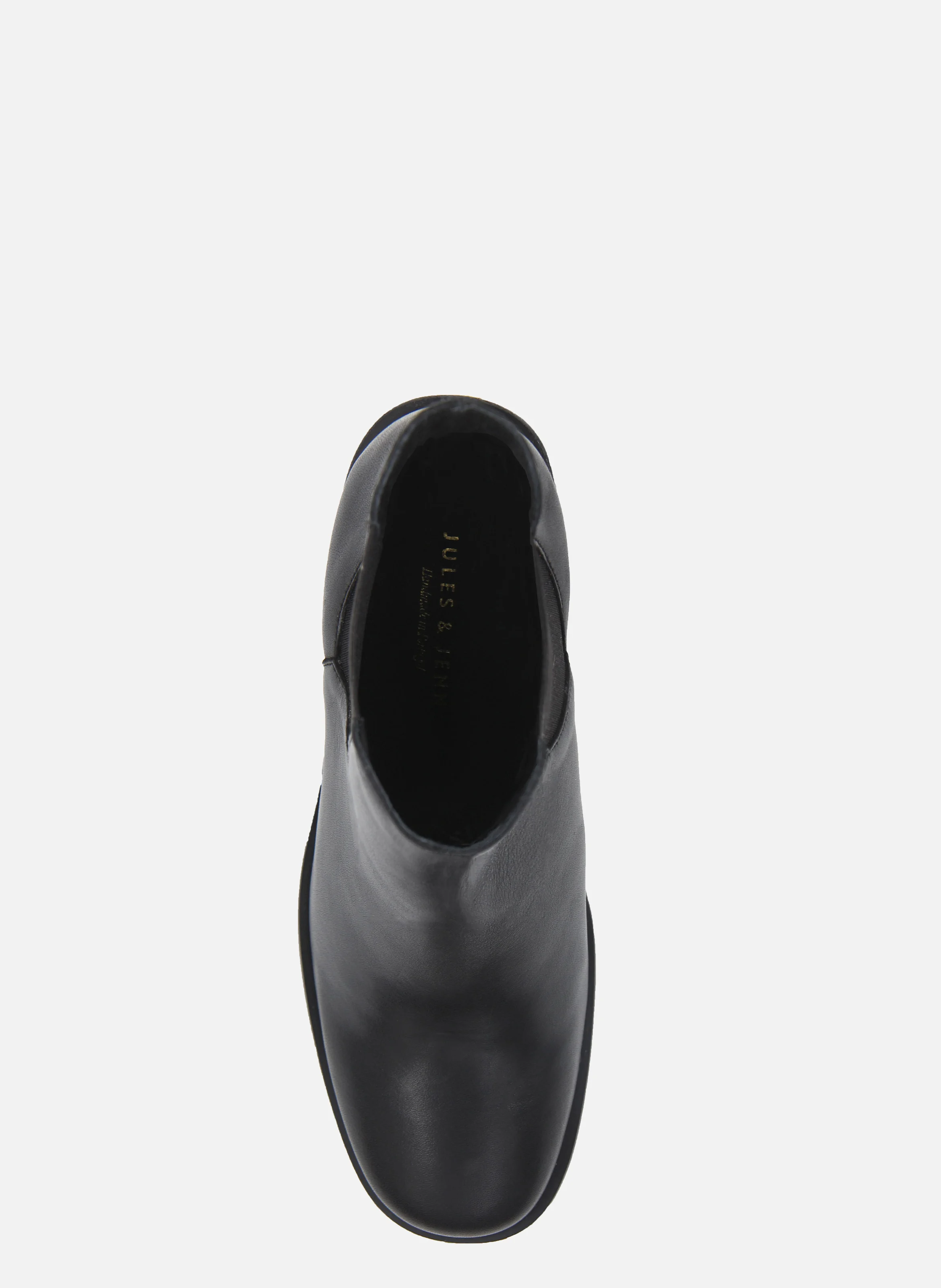 Bottines chelsea talon cuir lisse | Noir