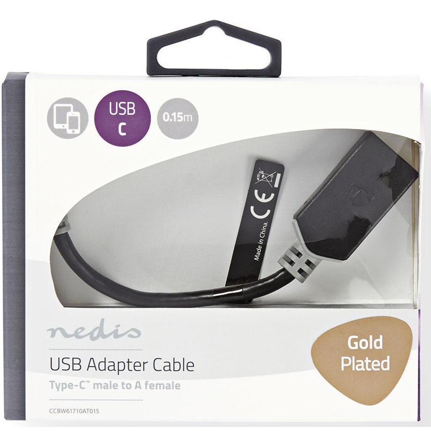 Nedis CCBW61710AT015 USB kabel 3.0 USB-C male - USB-A female 0.15 m