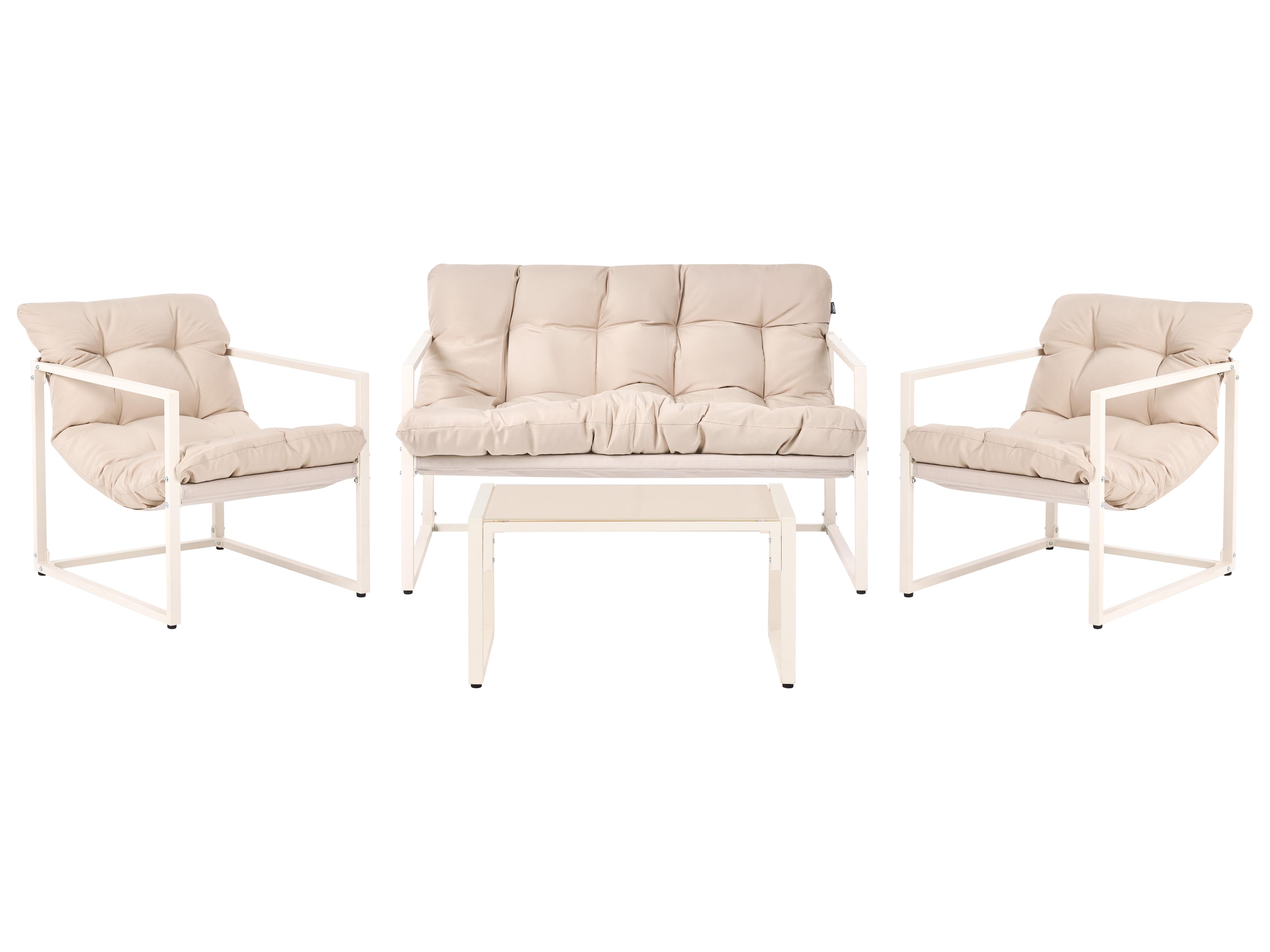 Loungeset met tafel 4-zits GARDA Metaal Beige