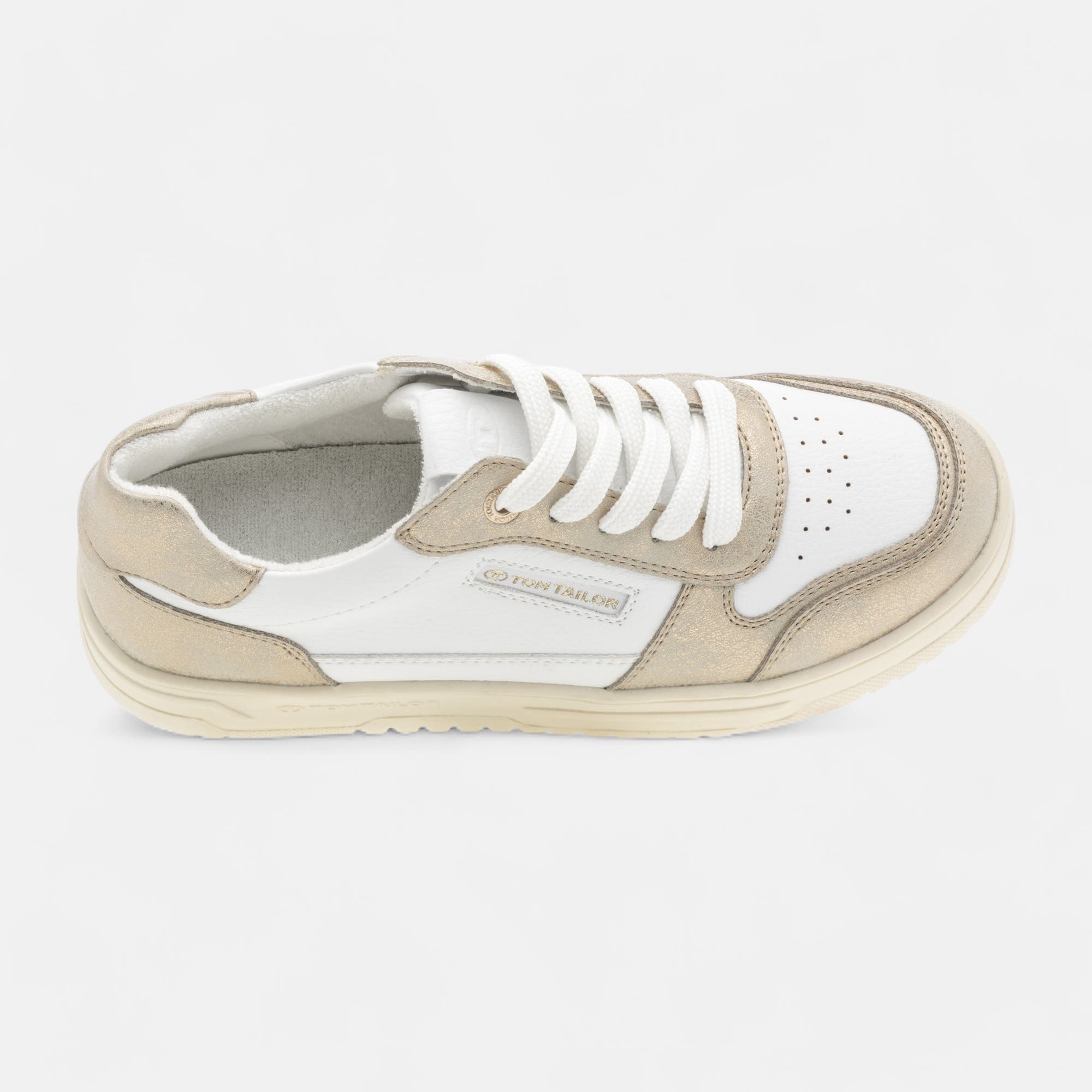 Baskets basses Femme blanc/or