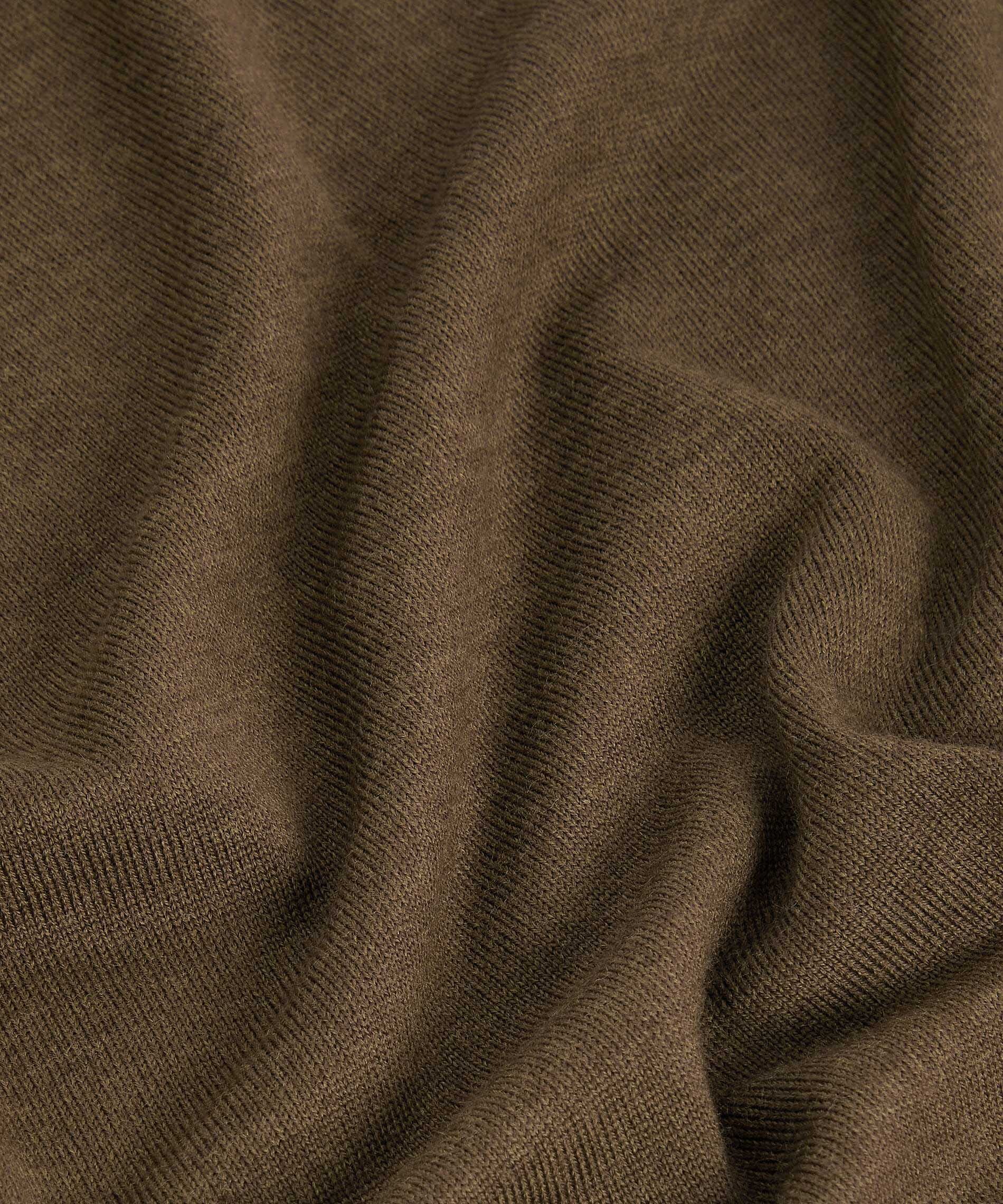 Pull col rond en laine mérinos | Marron