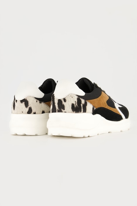 Leder-Sneaker, Colormix, Fersen-Print, Weite H