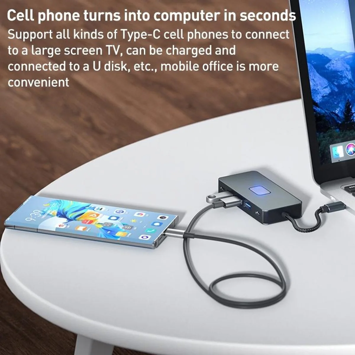 NÖRDIC USB-C 1 til 7 dokkingstasjon 2xHDMI 4K30Hz, 3xUSB-A 3.1 5Gbps, 1xUSB-C 2.0 1xUSB-C PD100W