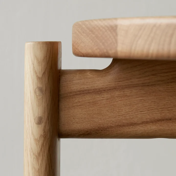 Audo - Passage Hocker, Eiche natur / beige (Stoff Audo Bouclé 02)