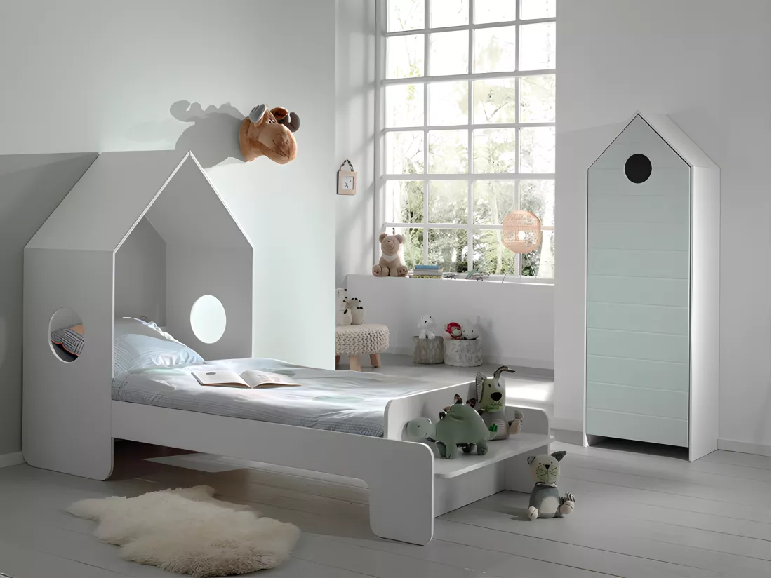 Pack - Lit Cabane Enfant & Armoire 