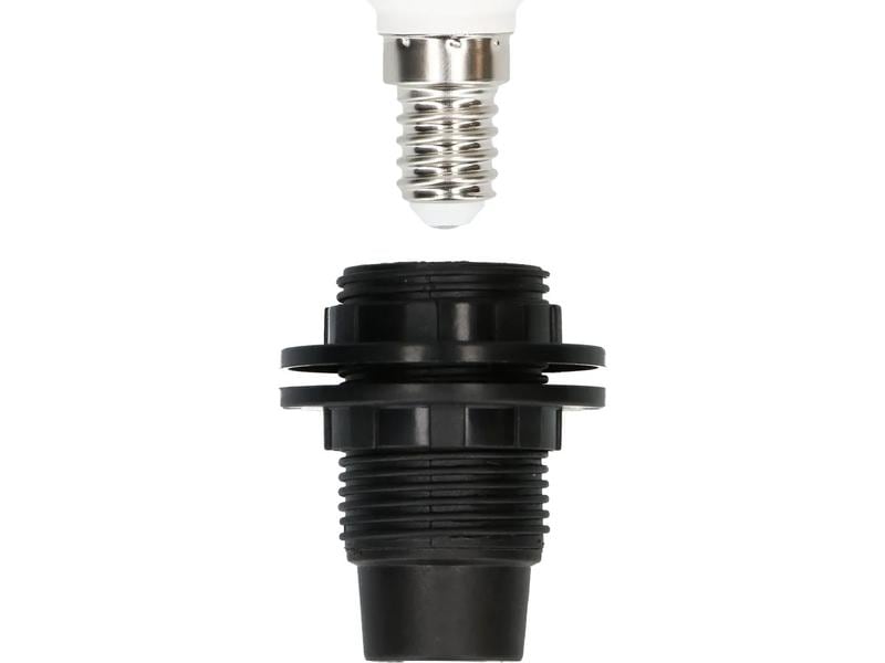 Max Hauri Lampenfassung E14 Randmantel M10 x 1 Schwarze Lampenfassung für E14 Leuchtmittel