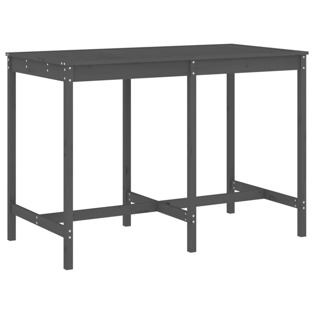 Ensemble de bar de jardin 7 pcs gris bois de pin massif