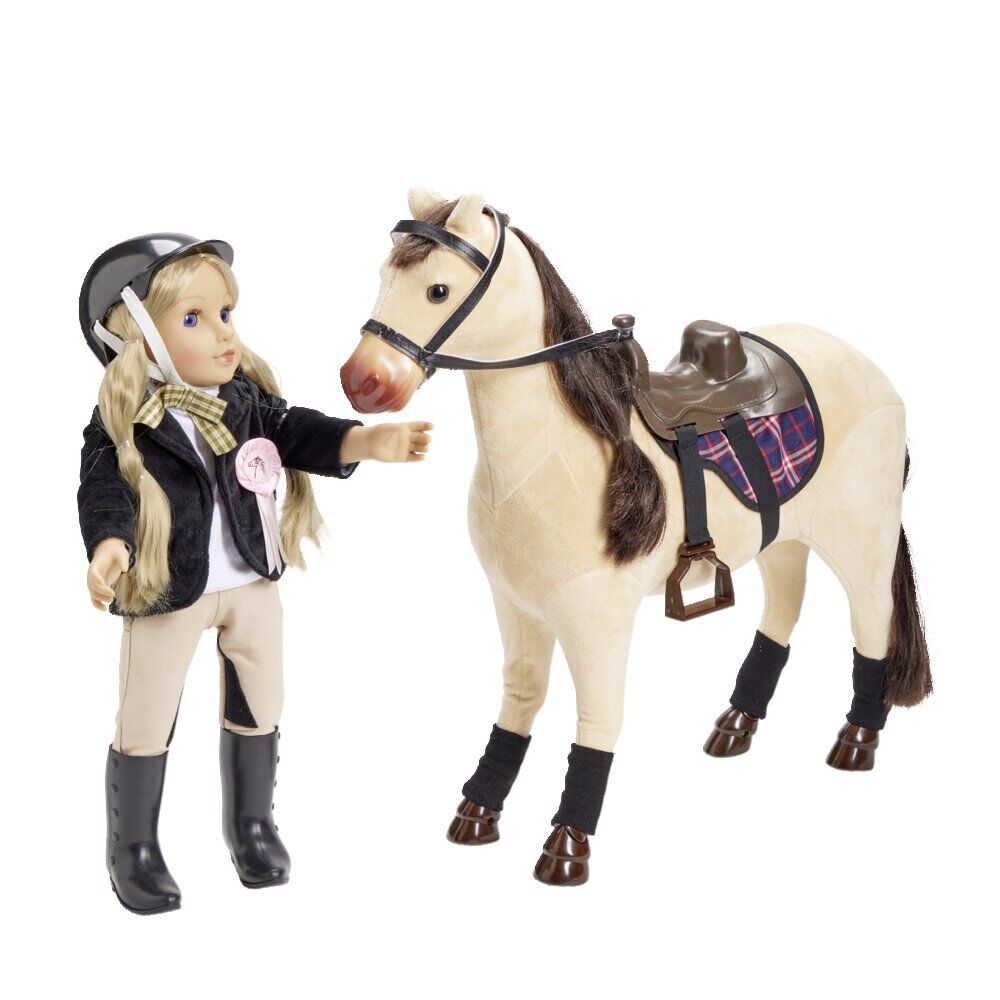 Poupée avec cheval H50cm