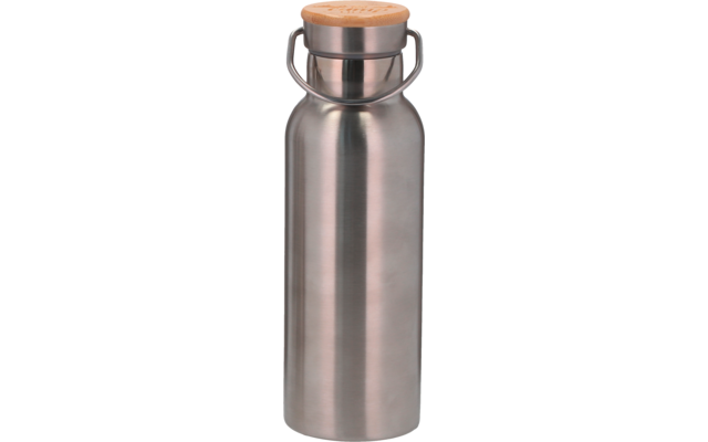 Camplife Edelstahl Isolierflasche mit Bambusdeckel