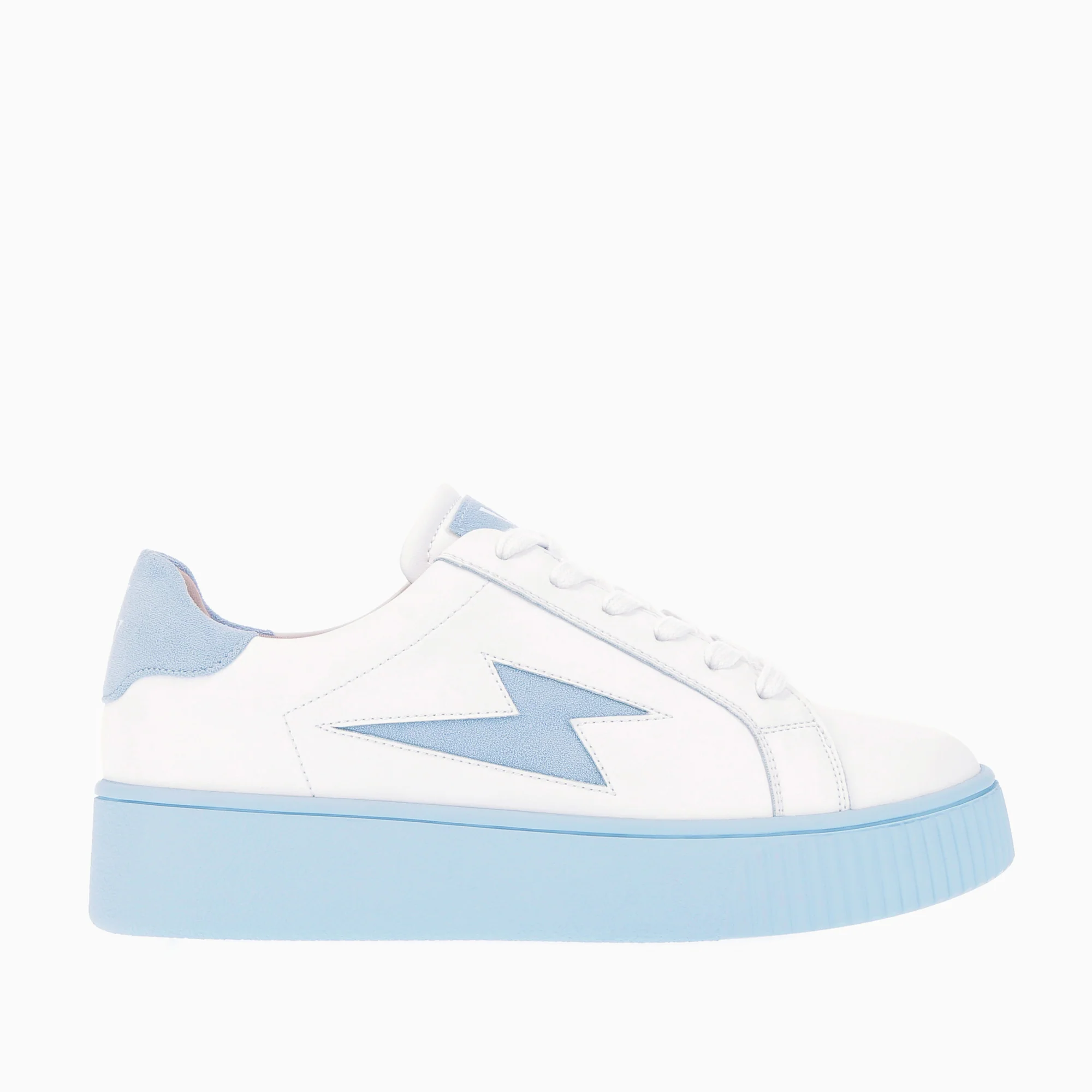 Sneakers-Baskets éclair Melany blanches à semelle bleue