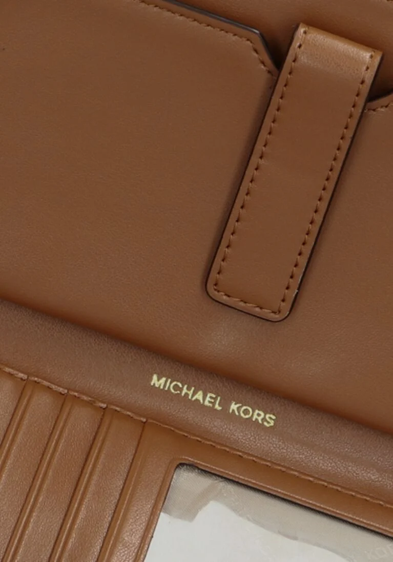 MICHAEL KORS bruine michael kors portemonnee dblzp wristlet