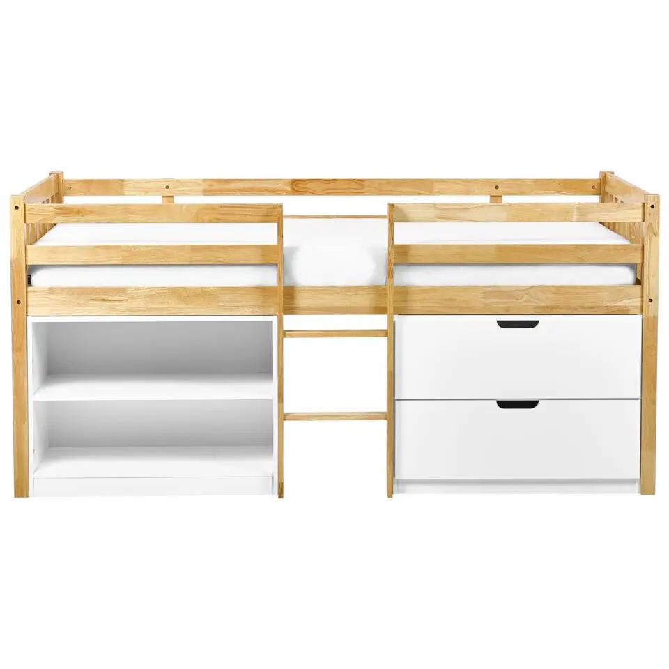 SUSVILLE - Kinderbed - Lichtbruin - 90 x 200 cm - Rubberhout