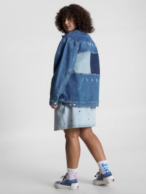 Jaqueta jeans oversized com estampa de bandeira da Curve Archive