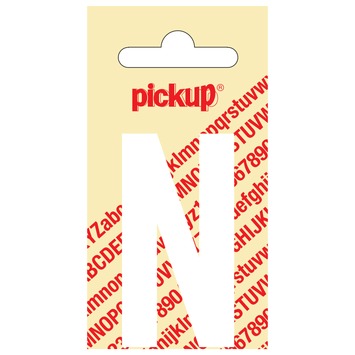 Pickup plakletter N wit mat 60 mm