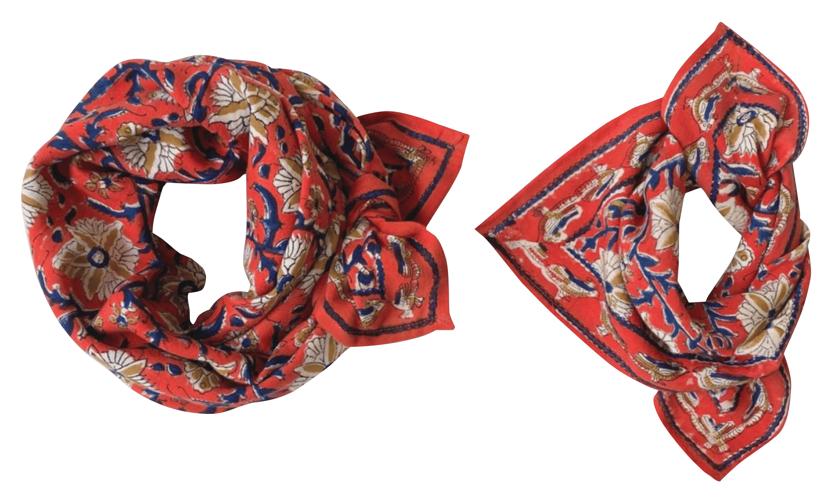 MANIKA - Foulard en coton imprimé | Rouge
