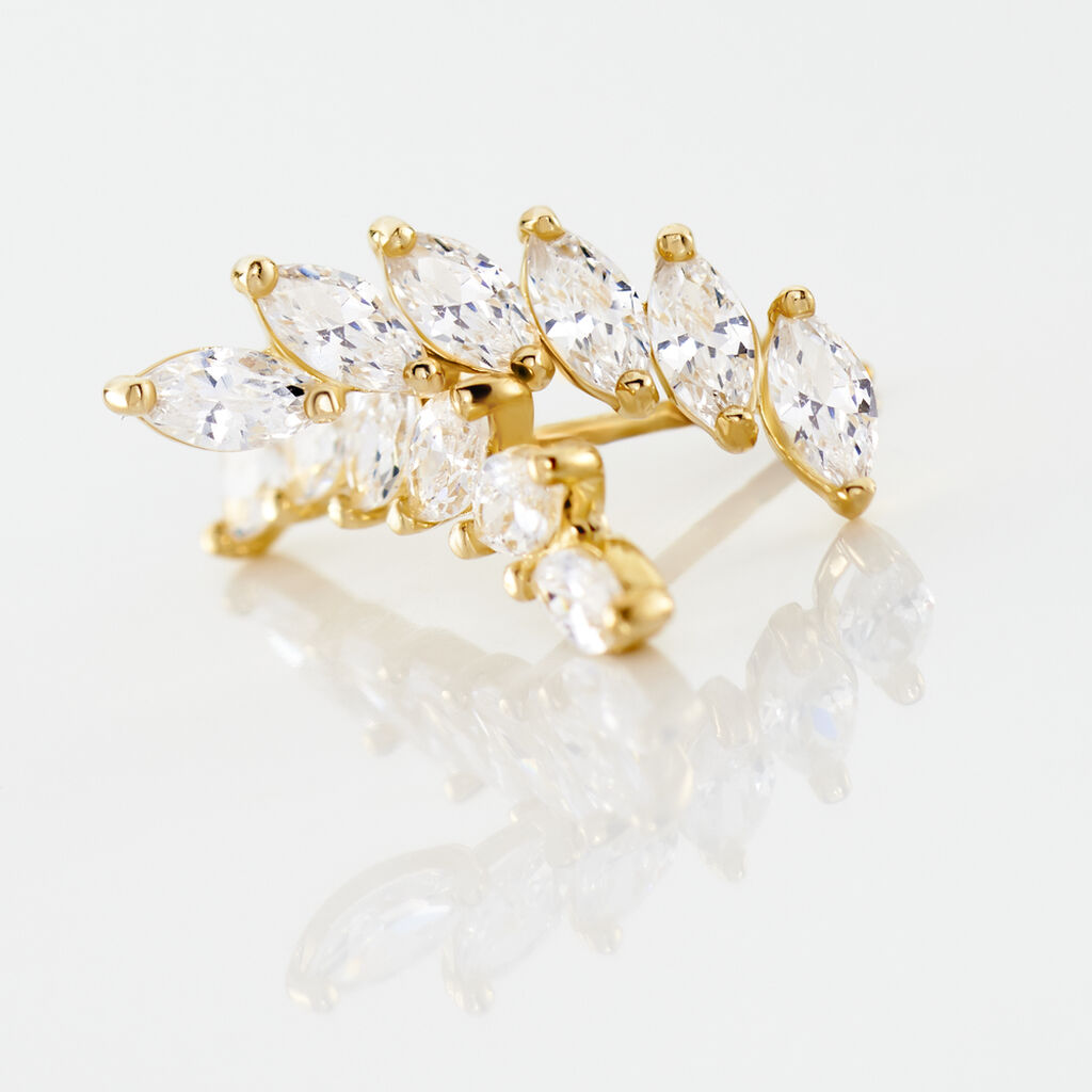 Bijoux D'oreilles Resa Or Jaune Oxyde De Zirconium