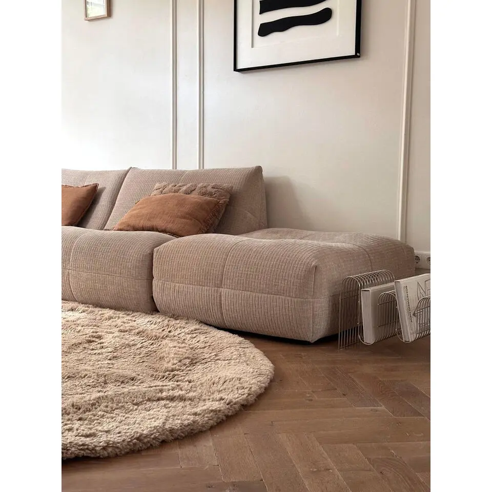 Interieur05 organisch hoogpolig vloerkleed Furr Stone bruin - 200 x 290 cm
