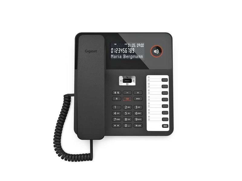 Gigaset Tischtelefon DESK 800A Schwarz Das Wand- und Tischtelefon für komfortable Telefonie mit Anrufbeantworter