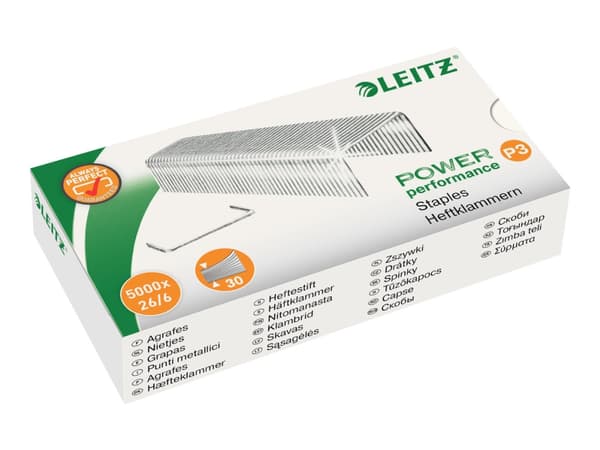 Leitz Power Performance P3 - Stifter - 26/6 - 6 mm - galvanisert stål - pakke av 5000 - for Rapid Classic K2, K45; Economy E15, E26; Fashion F18; Fas