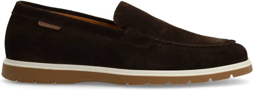 Manfield Heren Bruine suède loafers