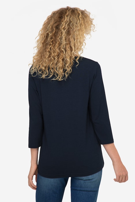 T-Shirt, V-Ausschnitt, 3/4-Ärmel, OEKO-TEX