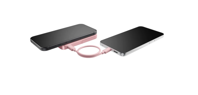 (20W) 5000mAh Dual USB C Powerbank Power Delivery Ladegerät   Kickstand (2PBM5000PP) - Pastel Pink