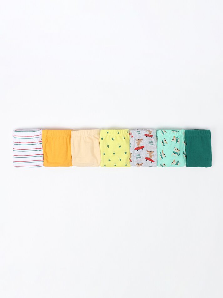 Pacote com 7 cuecas estampadas - Cores Variadas