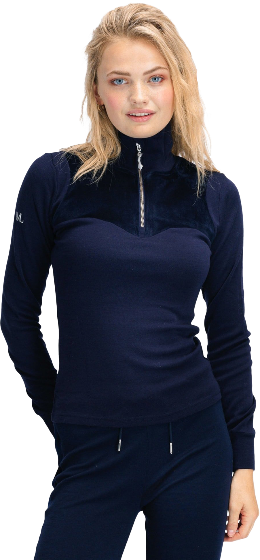 Sirdal Merino Half-Zip Dame Blue Ink