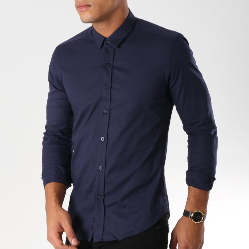 Chemise Manches Longues Slim Fit 293 Bleu Marine