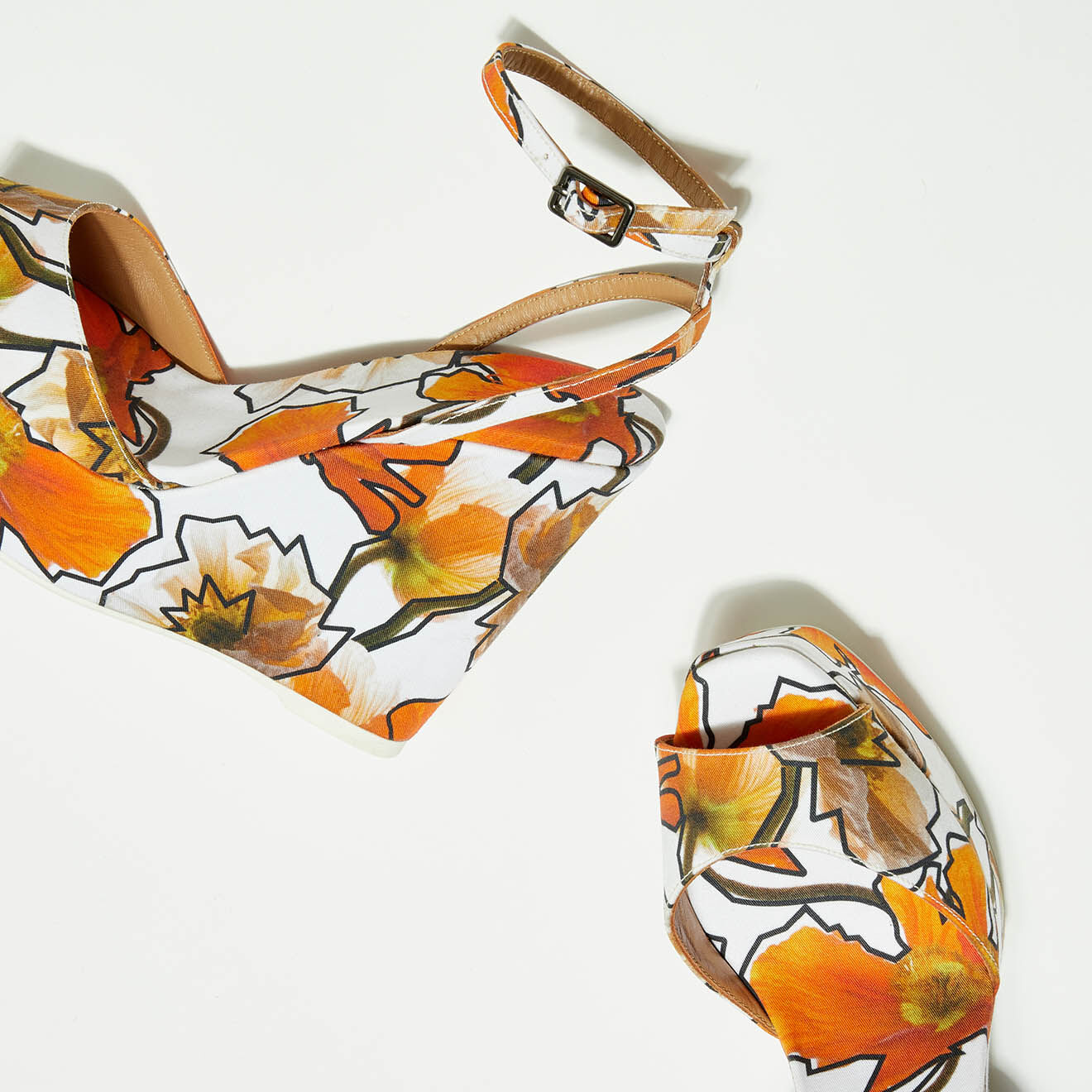 Castaner Sandales Zula imprimées blanc/orange - Talon 12 cm