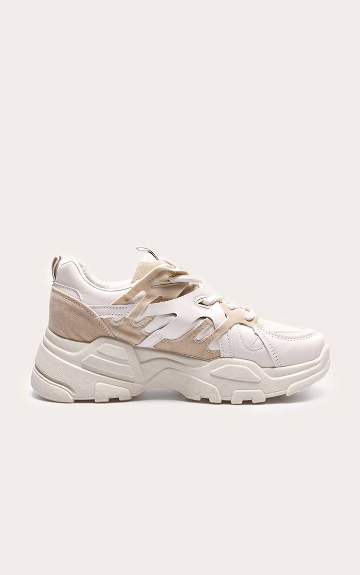 Gris Pierre Baskets À Panneaux Chunky