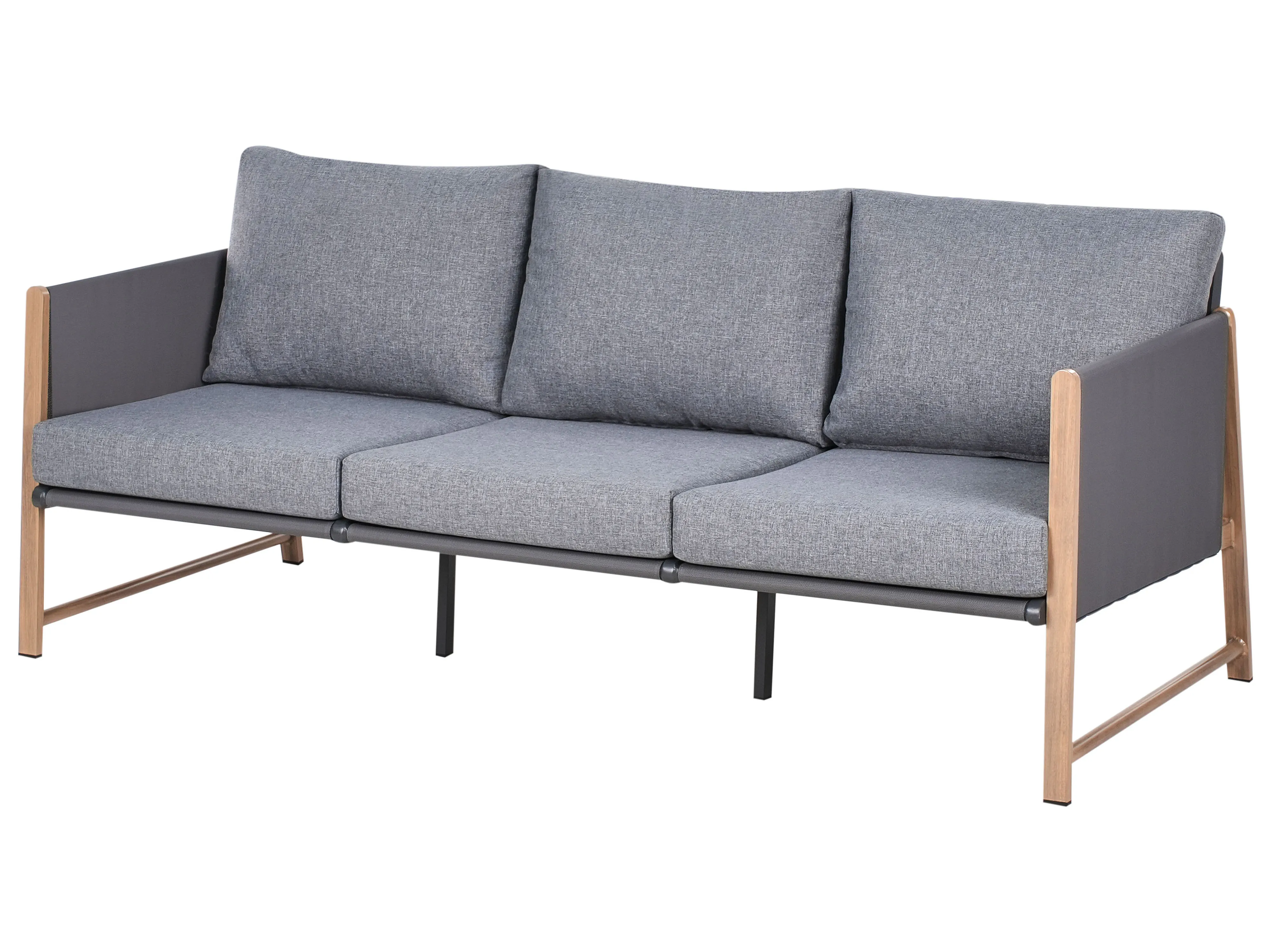 Loungeset met tafel en ottomaan 5-zits NOLA Metaal Grijs