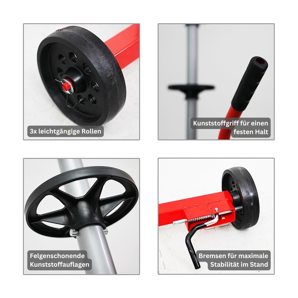 PROREGAL CARRERO bandenrek voor autobanden, afmetingen (HxBxD) 118x85x58cm, geschikt voor maximaal 4 banden, rood