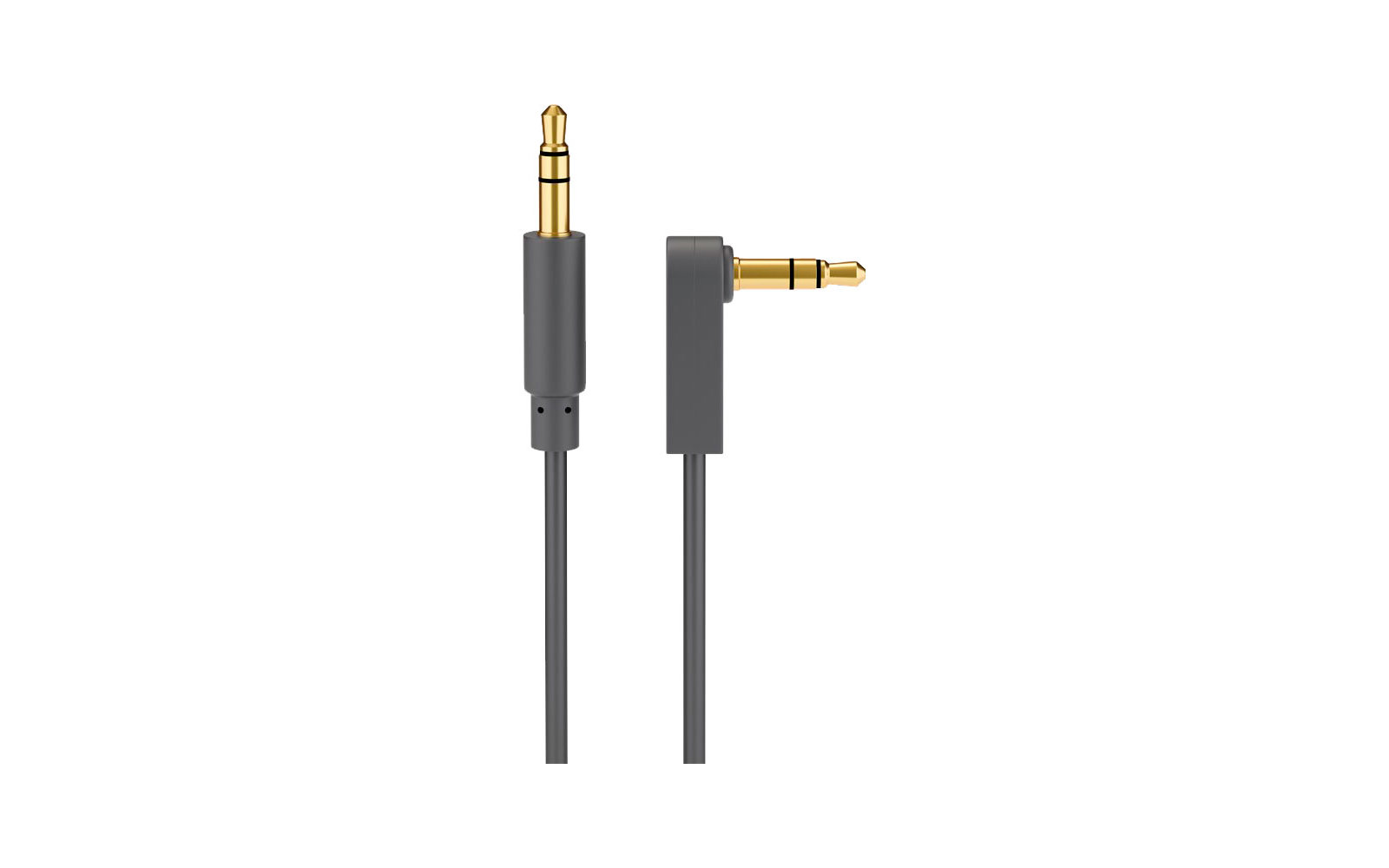 Goobay AUX, 3,5 mm stereo 3-pol., slim, CU, abgewinkelt Audio Verbindungskabel 0,5m