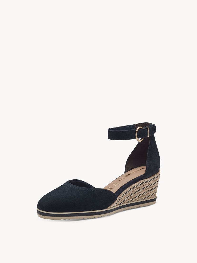 Leren Sleehakpumps - blauw