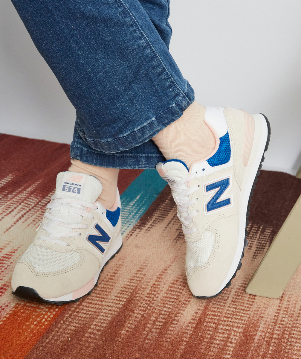 NEW BALANCEBASKETS 574 BEIGES ET ROSES FILLE